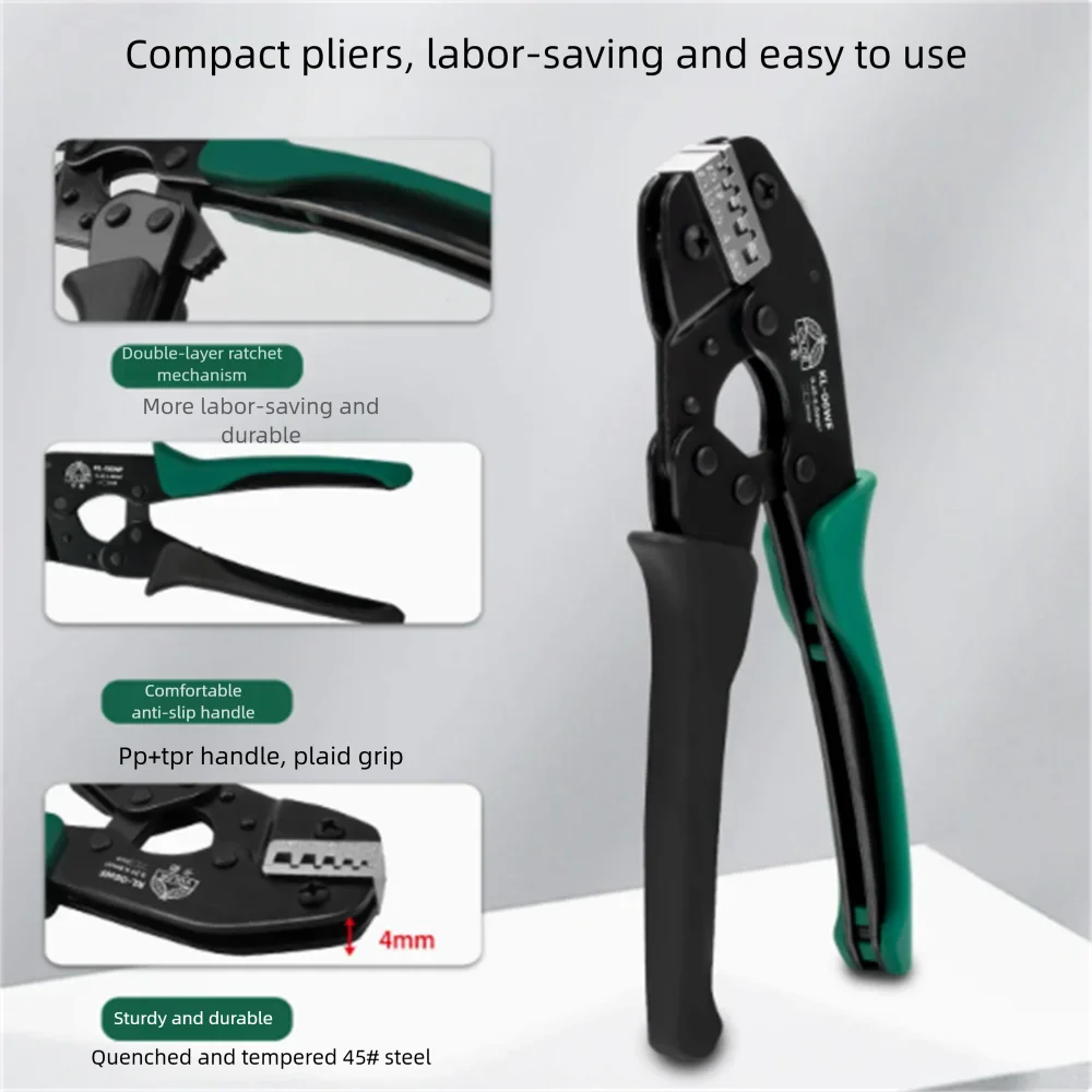 KL Series Ratchet Wire Terminal Crimping Pliers Multi-Type Crimper For Electronic Auto Coaxial Connectors
