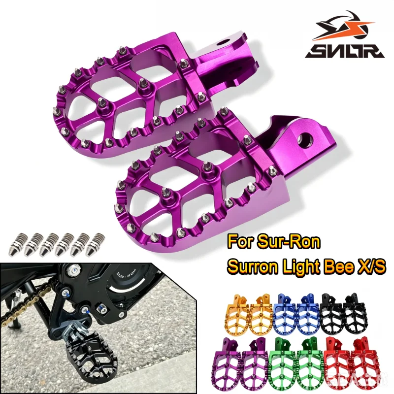 SNOR CNC Motorcycle Foot Pegs Pedal Mount Bracket For Sur Ron Light Bee X S Talaria Electric Off Road Bike Retrofit Pedal Parts