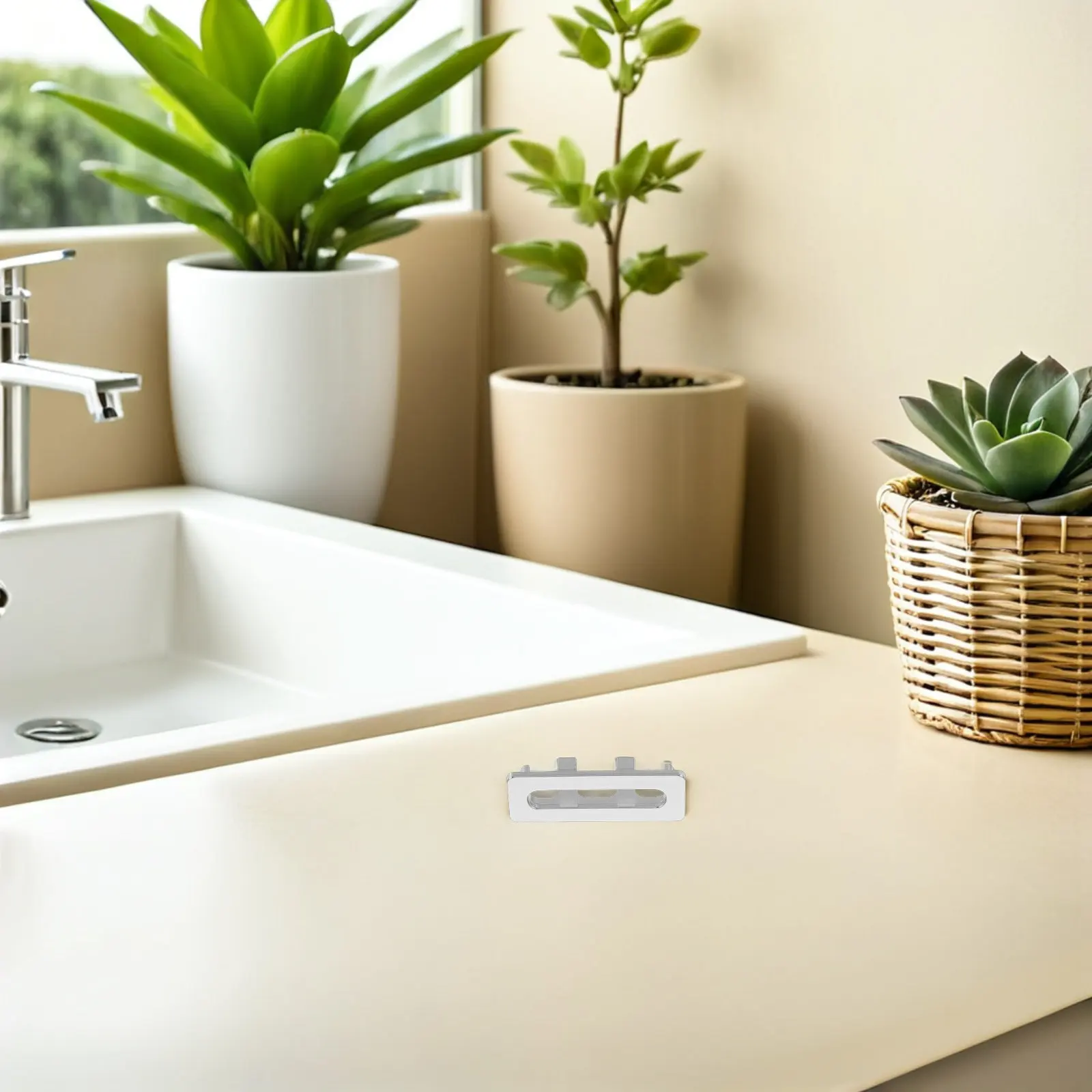 

4Pcs Rectangle Sink Overflow Ring Metal Covers 2.36x0.75 Seamless Drain Hole Inserts Kitchen Bathroom Basin Overflow Caps