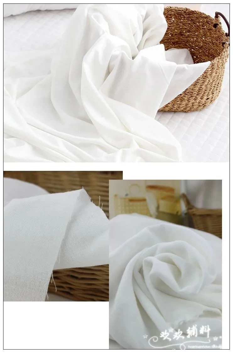 50x150cm Double-deck Cotton Yarn Cloth White Pure Lining Diaper Clothing Abdomen Bring High Density Gauze Fabric Sewing Cloth view 4