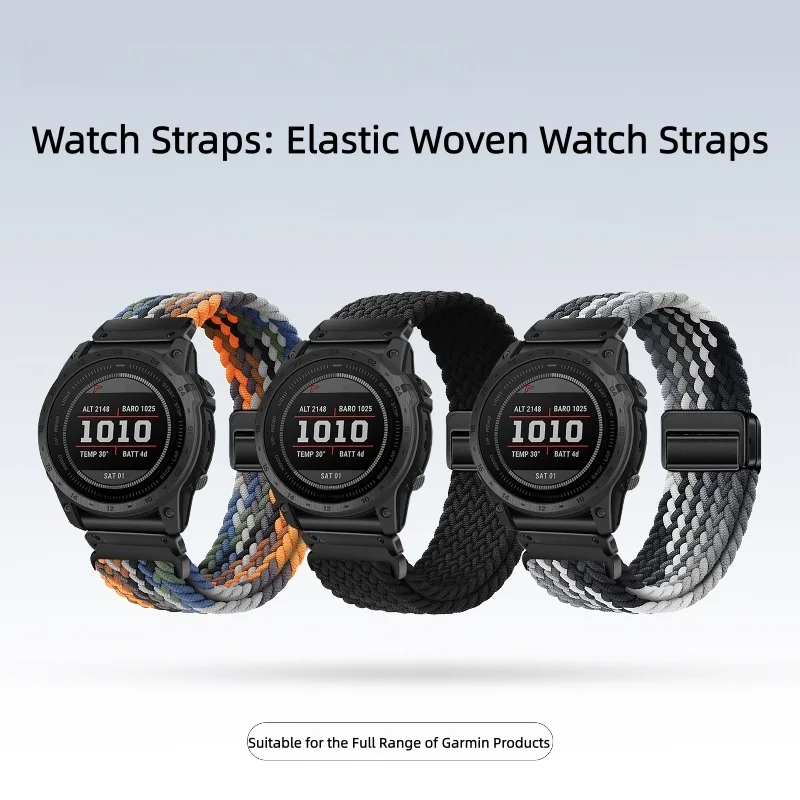 Quick Fit For Garmin 20mm22mm 26mm Band Weaves Nylon Loop Magnetic Correa For Garmin Fenix 9/9 pro/MIP 8 7 6X 6 Strap Watchband