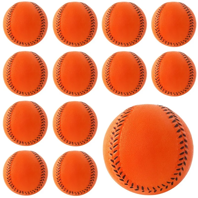 12 Pack Solid PU Sponge Baseball, Elastic Foam Soft Training Pressure Softball