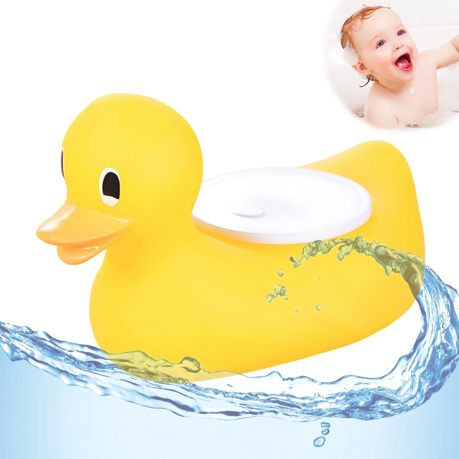 Baby Bath Water Thermometer Cartoon Duck Waterproof Digital Room Temperature Gauge Infant Warning Alarm LCD Screen