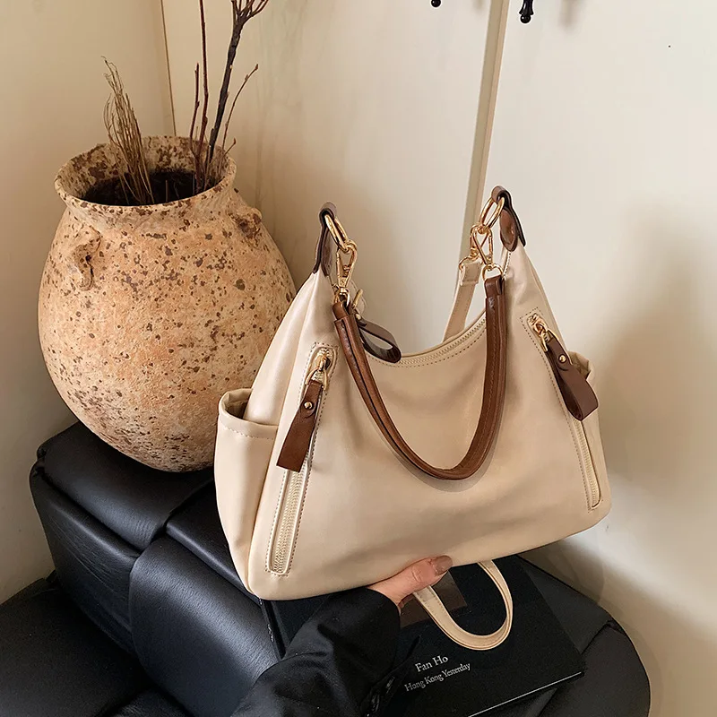 

‌ Новинка 2025 года, женская большая вместительная сумка-трансформер через плечо, текстурированная ниша для колледжа, пригородная сумка