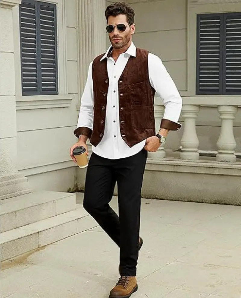 2024 Autumn and winter new Europe and America men's young casual men's shirt Long Sleeve  Button Shirts Vintage Big size jacket