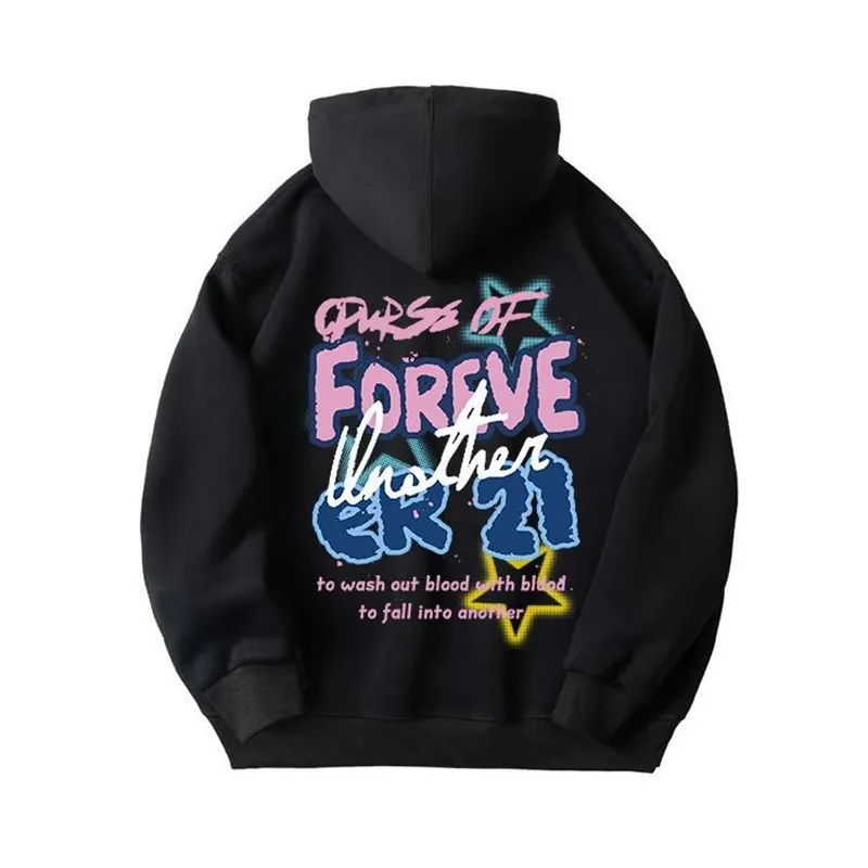 

Long Sleeve Hoodie Sweatshirt Overhead Print Streetwear for Women Climbing And Hiking Warm And Durable Unisex Street Style