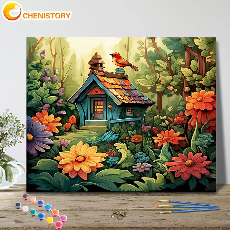 CHENISTORY Oil Painting By Number House Kits Home Decor Pictures By Number Fower Drawing On Canvas HandPainted Art DIY Gift