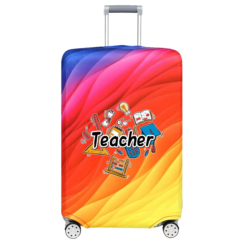 Luggage Cover Suitcase Protector Covers Stretch Fabric Printing Teacher Series for 18-32 Inch Baggage Washable Prevent Scratches