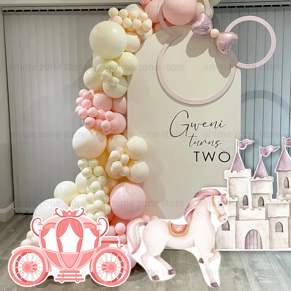 Castle Carriage Cutout Board Princess Birthday Party Decoration Luxury Carriage Cardboard Wedding Baby Shower Supply Photo Props