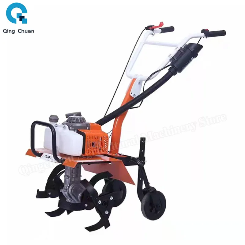 Small Gasoline Micro Cultivator Gasoline Multi-function Minitype Rotary Tiller Machinery Agricultural Garden Tools