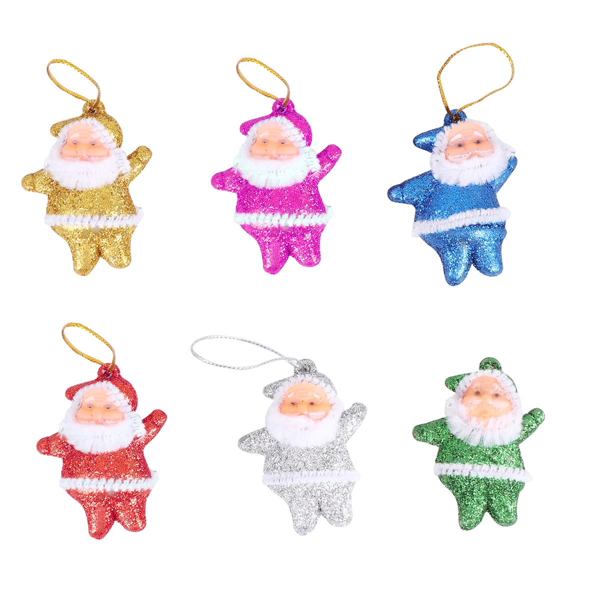 

12Pcs Christmas Ornament Santa Hanging Decor Creative Premium Plastic Pendant for Living Room Bedroom Holiday Gathering Decor