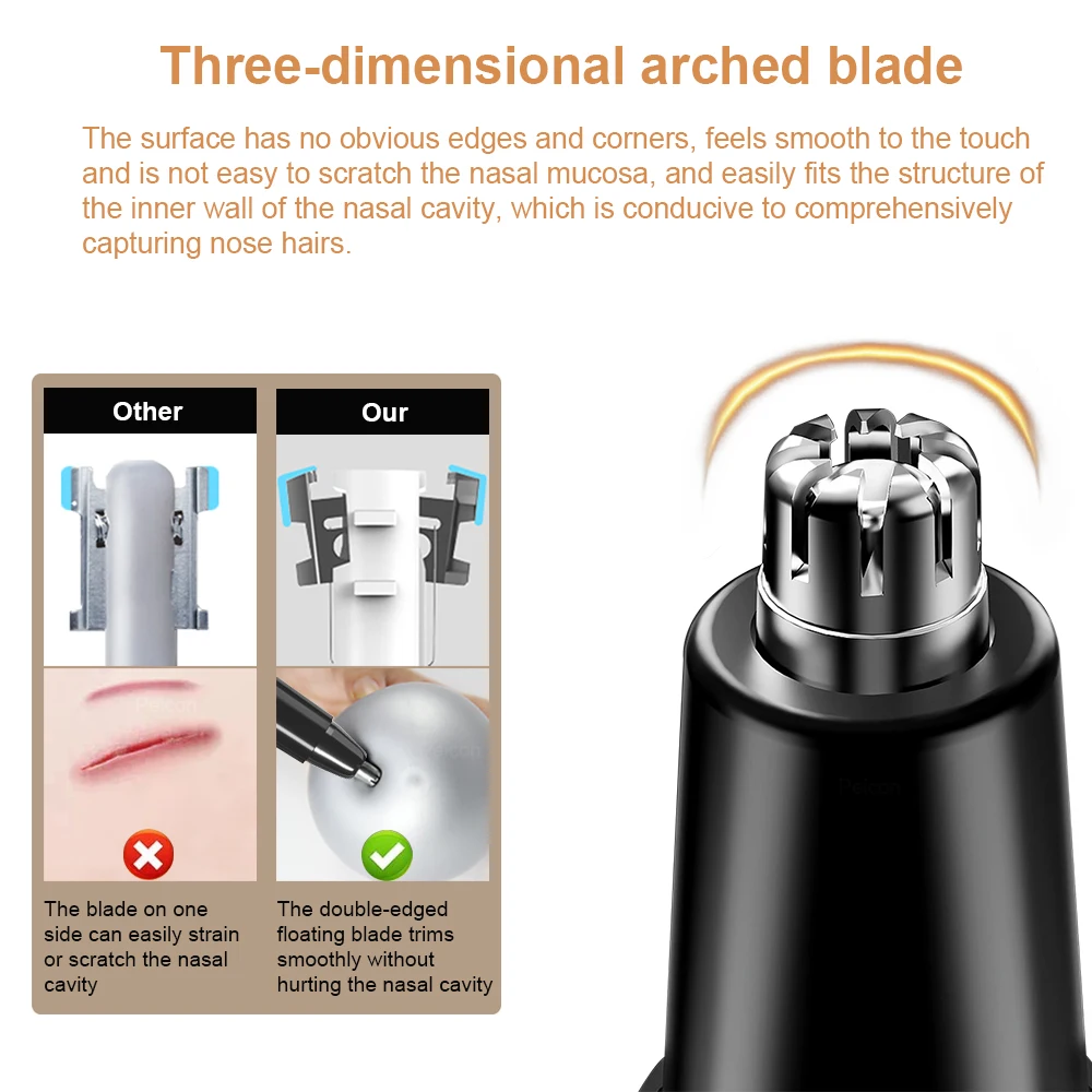 Nose Hair Trimmer Portable Electric Face Ear Hair Clean Trimmer for Men Women Washable Waterproof Nose Hair Removal Shaver