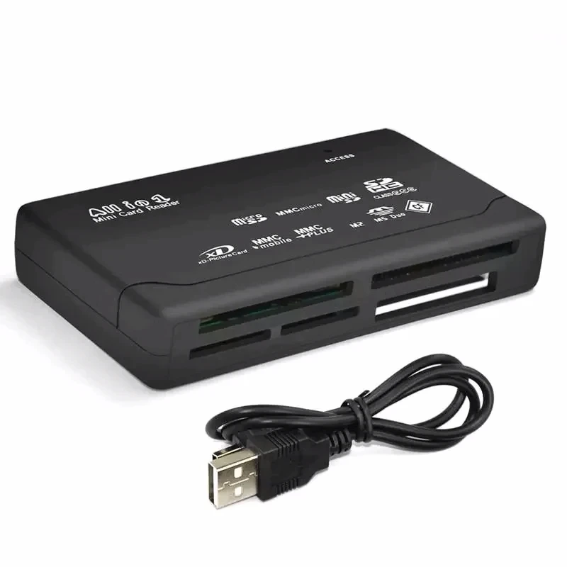 Usb 2.0 All In One Mini Memory Card Reader, Multifunctional Card Reader,, 480mbps, Tf, M2, Xd, Cf, Micro Sd