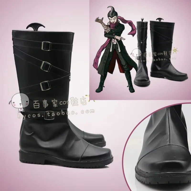 

Danganronpa Tanaka Gandamu Cosplay Shoes Gundham Tanaka Boots Halloween Christmas Women Men Black Cosplay Boots