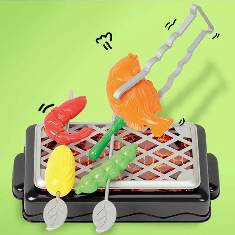 Giocattoli per la casa dei giochi per bambini simulazione cibo gioca Barbecue Set di giocattoli divertimento creativo Barbecue Barbecue giocattoli da cucina giocattoli Puzzle per bambini