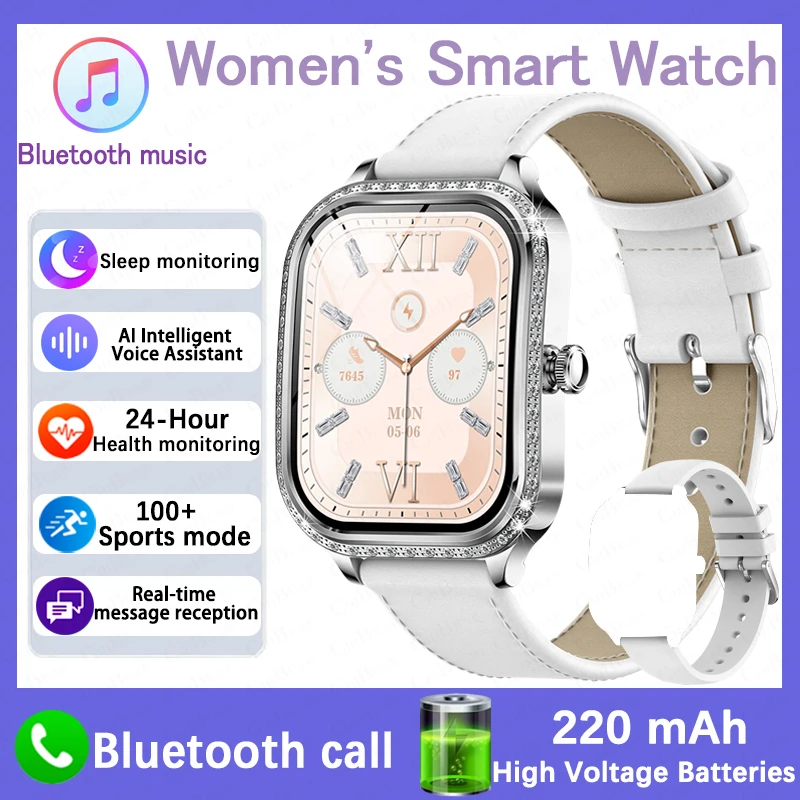 Modische Damen-Diamantuhr 1,75 Zoll 360*360 HD-Display Herzfrequenz- und Blutsauerstoffüberwachung Bluetooth-Anruf Smartwatch 2026 Neu