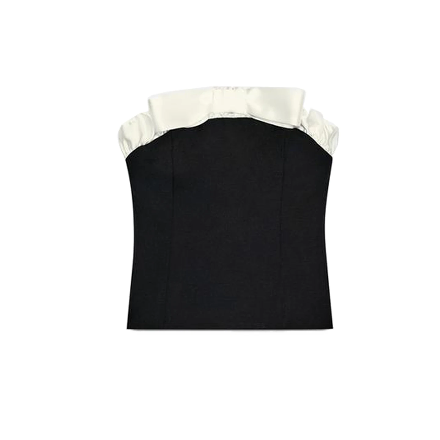 冬の新作レディースストレートノットスプライスチューブトップストリートスリーブロングピュアカラースリムフィットストリートファッション