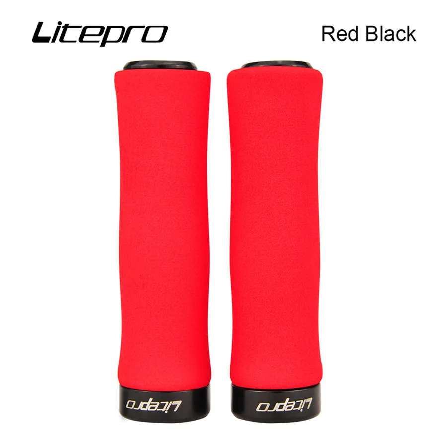 Litepro Ultra-light Single Side Locking Sponge Handgrip MTB Mountain Bike Folding Bicycle Handle Grips Handlebar 74g