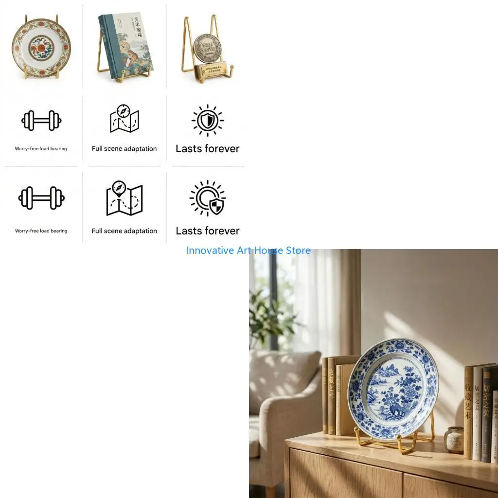 E1PC Heavy Duty Iron Picture Stand Wall Art Holder For Secure And Stable Display