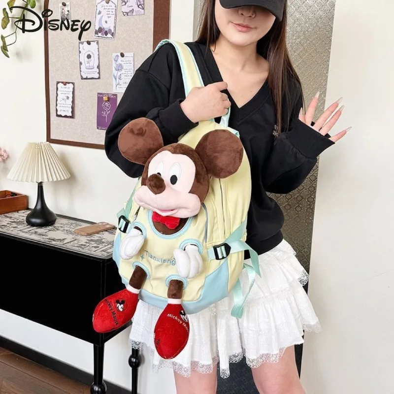 

Disney Mickey 2025 New Doll Backpack High Quality Casual Lightweight Travel Backpack Fashionable Simple Versatile Girl Backpack