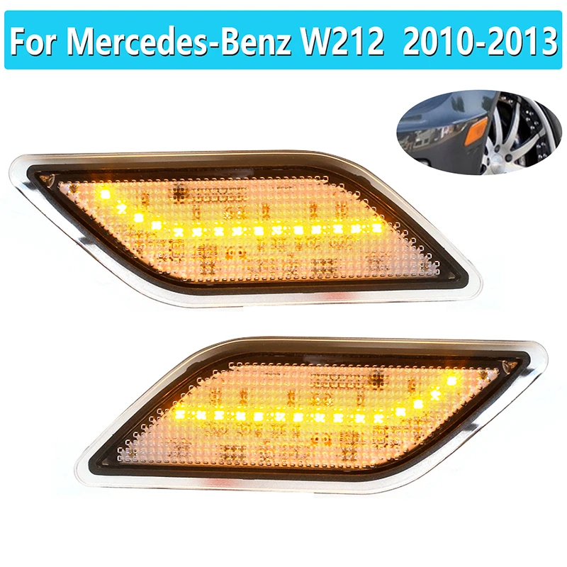 1Pair For Mercedes For Benz W212 E-Class E300 E350 E550 E63 For AMG Sedan/Wagon 2010-2013 LED Front Bumper Side Marker Lamp