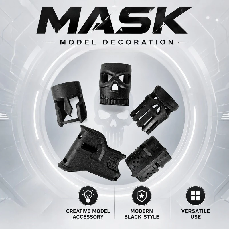 Black Hollow Styling Decorative Mask Components DIY Model Assembling Parts Tabletop Display Craft Ornament Accessories