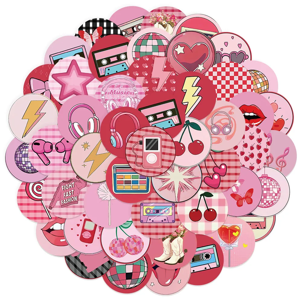 50 Uds. Cubierta destacada de Instagram pegatina Circular de Graffiti Clip Manual taza de agua fina pegatinas de decoración para monopatín de ordenador