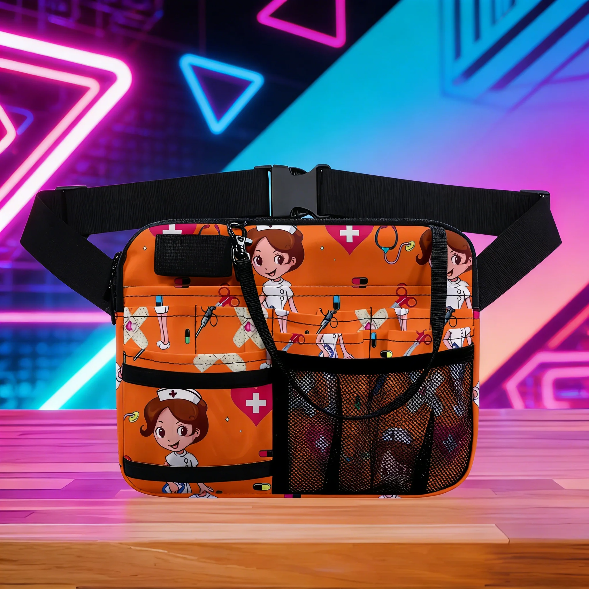 rainbow-nurse-fanny-pack-for-travel-reusable-medical-organizer-for-on-the-go