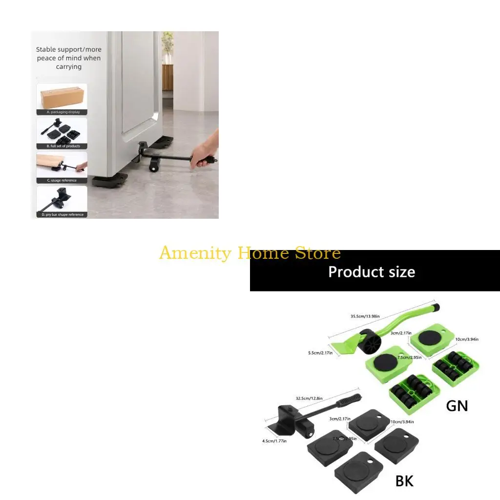 F26C Furniture Lifting Tool with Angled Lifting Plate and Rolling Moving Platforms for Room Layout Repositioning Tasks