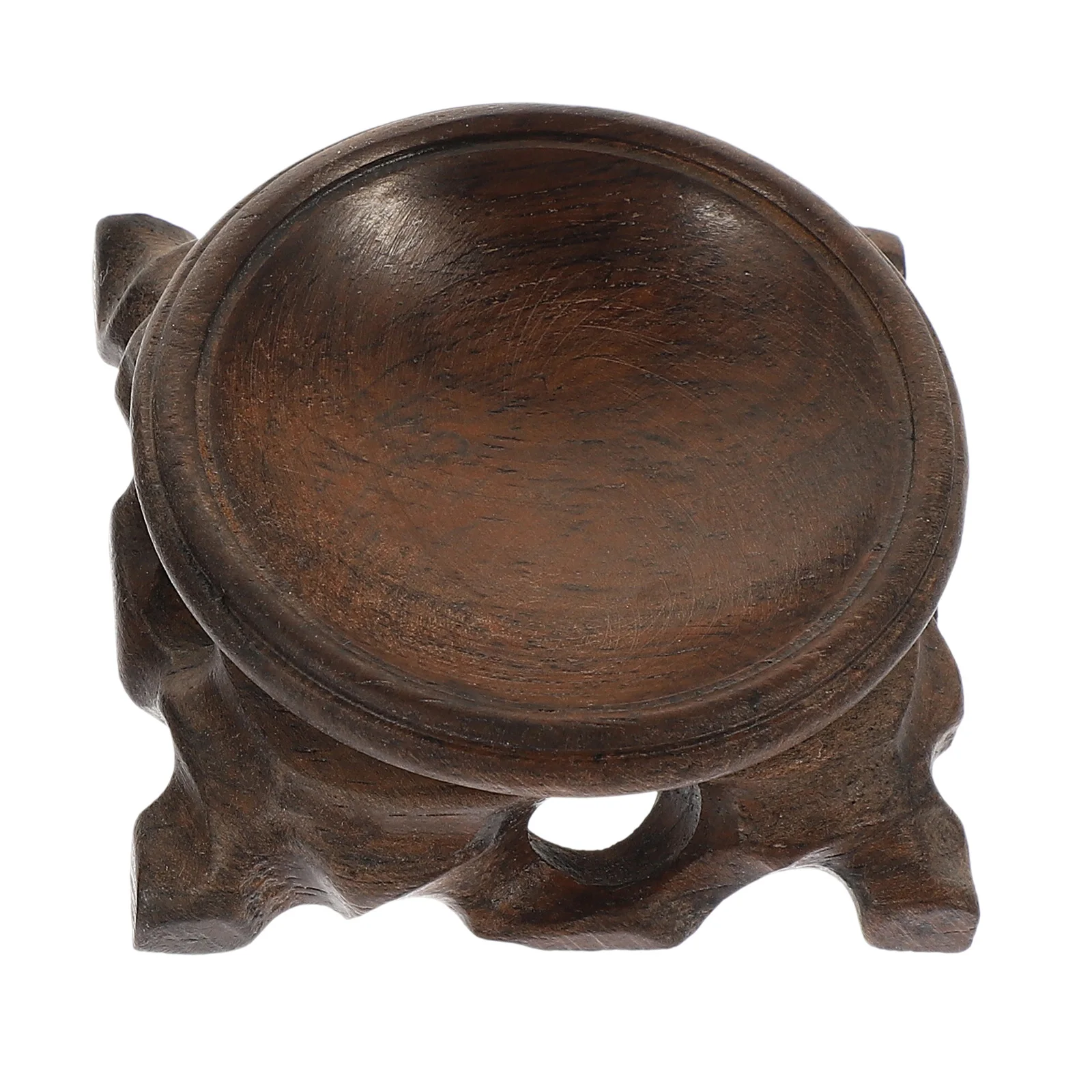 

2Pcs Natural Wood Crystal Display Stand Elegant Carving Sphere Holder Decorative Pedestal for Home Office Wooden Base