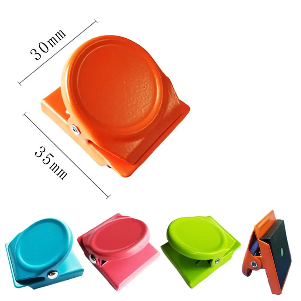 

12 Pcs Magnetic Clips Colored Metal Notes Clip Strong Grip Refrigerator Office Supplies Kitchen Pantry Garage