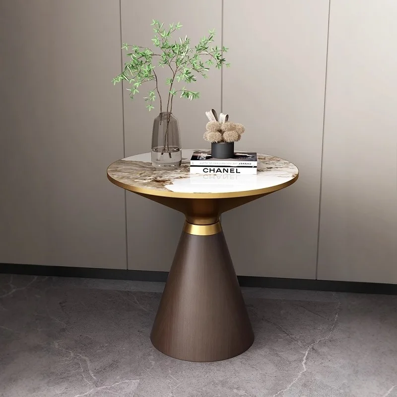 طاولة جانبية إبداعية من أردواز الشمال، طاولة زاوية صغيرة مستديرة وبسيطة لغرفة المعيشة والقهوة الحديثة #2