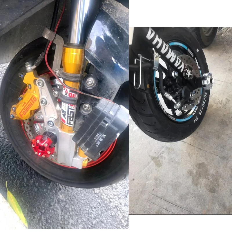 2Pc Motorcycle Front Rear Fork Wheel Crash Protector Modification Universal Accessorie Personality Shock Absorbe Anti-fall Block