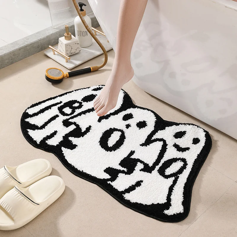 Halloween Decoration Door Floor Mat Pumpkin Ghost Turfting Rug Carpet for Bedroom Living Room Non-Slip Bathroom Mat Home Decor