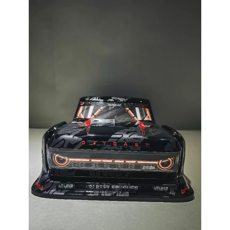 ARRMA 1/8 Outcast 6S BLX EXB RC Car Body Shell , Pre-Painted Black with EXB Tail Sticker Replacement Body for RC Stunt Truck