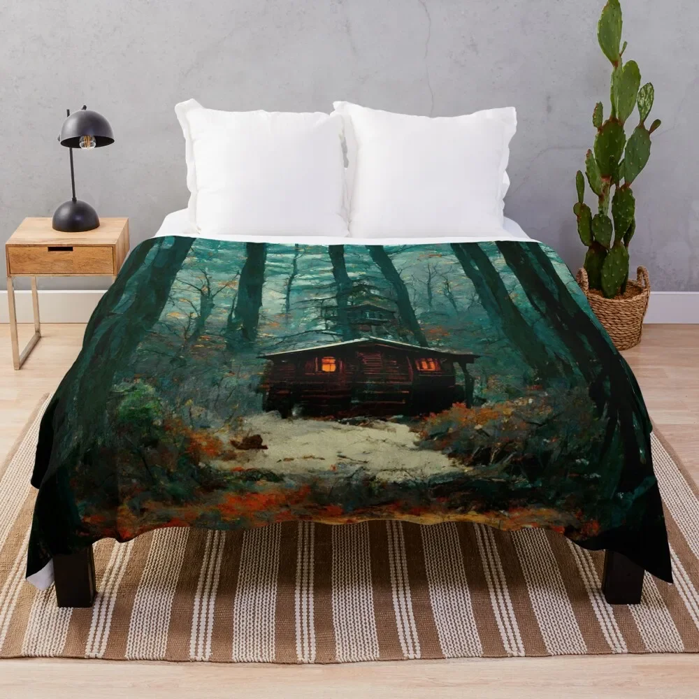 

Cabin In The Woods Throw Blanket valentine gift ideas Flannel christmas decoration Sofa Quilt Blankets