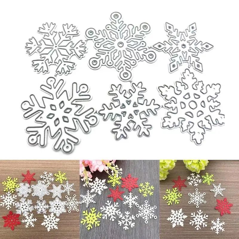 QX2E Christmas Snowflakes Metal Cutting Dies Stencil DIY Scrapbooking Album Paper Card Template Mold Embossing Craft Decoration
