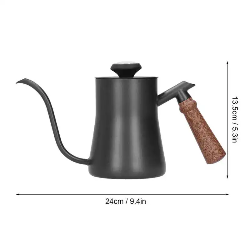 Coffee Pot 650ml Stainless Steel Long Narrow Spout  Coffee Kettle Household Hand Punch Pot  Pressure Pot with Thermometer