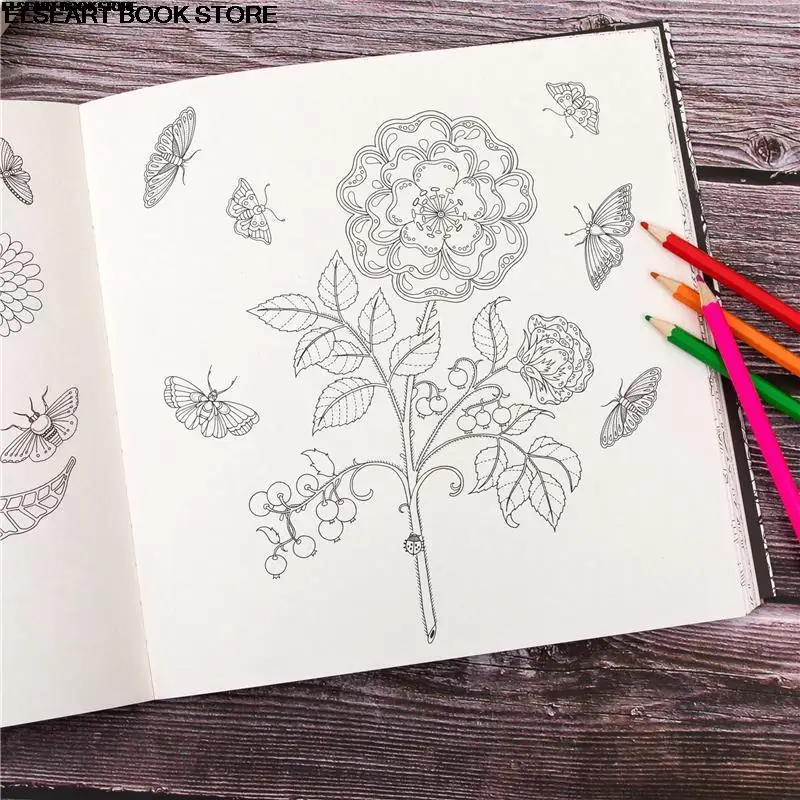 Korea my secret garden Coloring Book Adult decompression Coloring Book decompression artifact  Coloring painting  book140