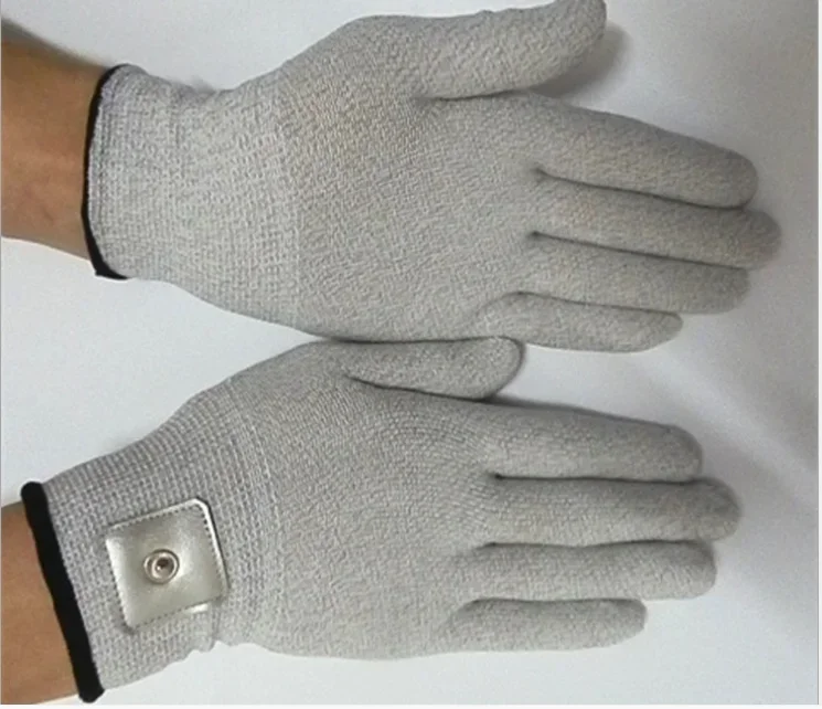 10 pairs EMS Glove Silver Electricity Conductive Fiber Gloves for TENS Therapy Face Body Massage BIO Micro Current Stimulation