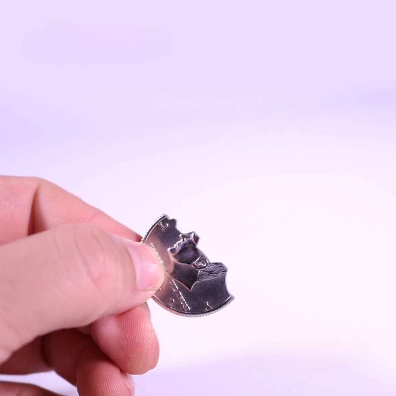 Magic Ripped Coin Trick Illusion and Restored Gift Funny Magic Tricks Toy Folding Coin Bite Coin Dollar Version Magic Magician