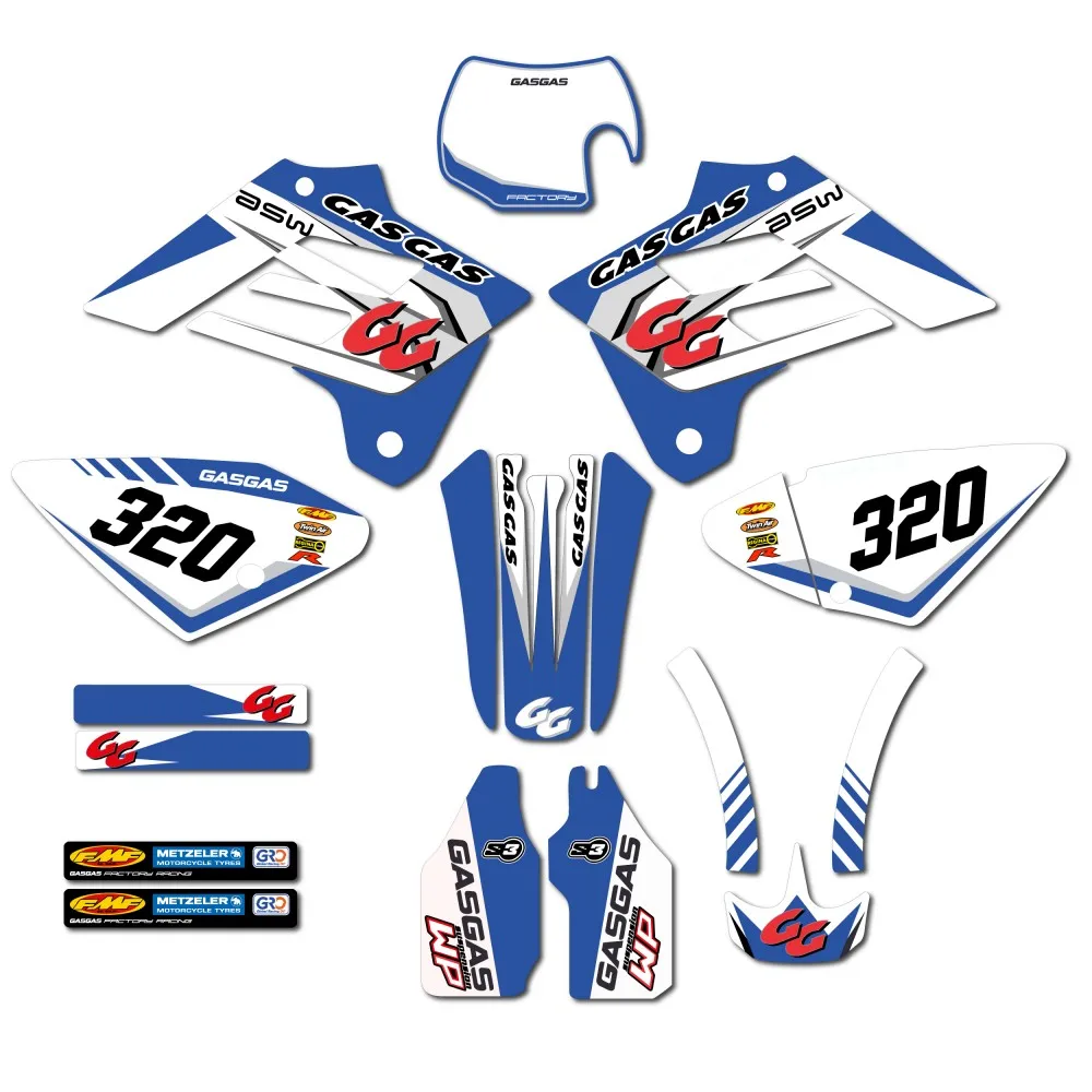 Enduro Motorbike compatible sticker kit Blue Gas-Gas EC 02-06 mod.2