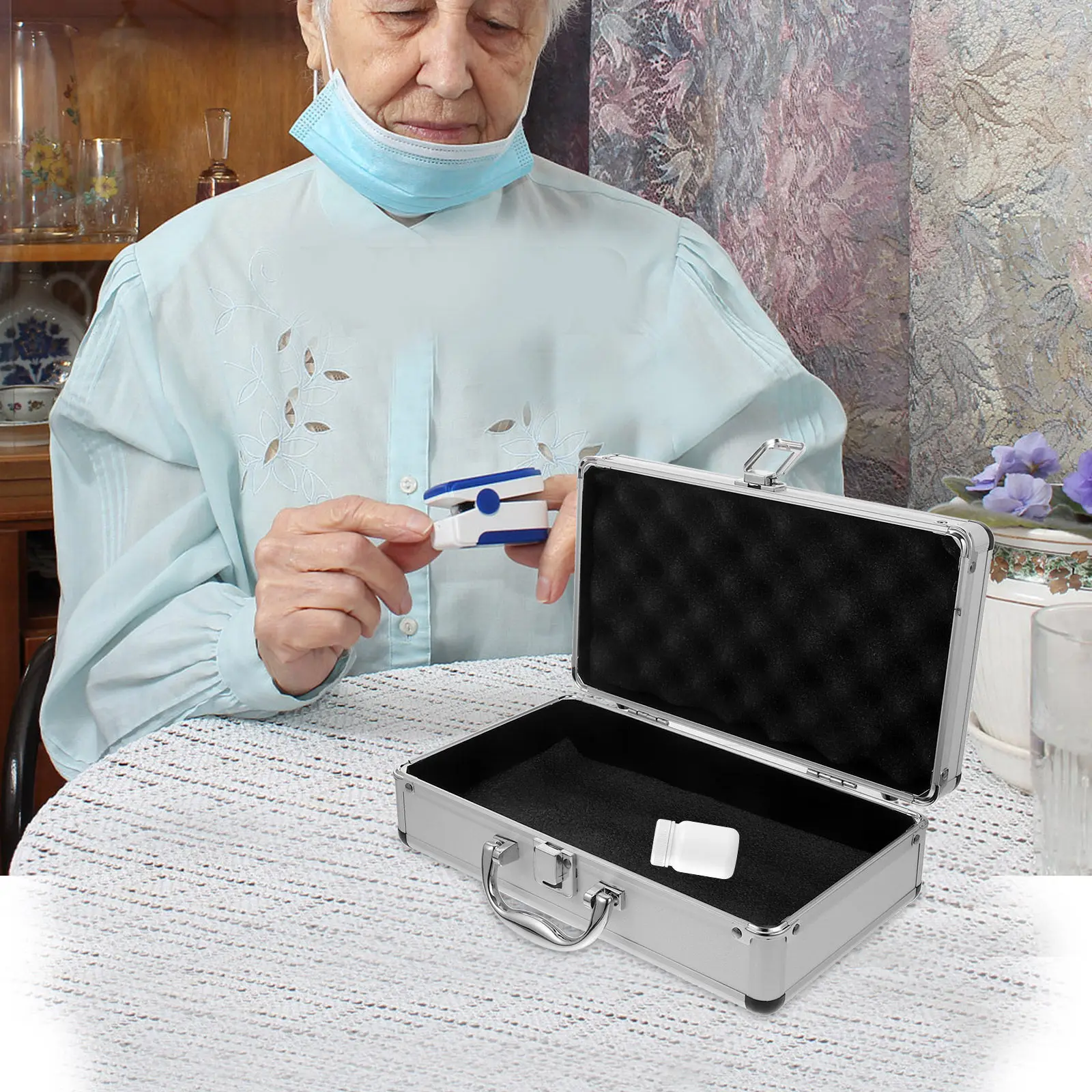 Portable Lockable Aluminum Alloy Medicine Storage Box Large Capacity Carrying Case Tools Container First Aid Kit