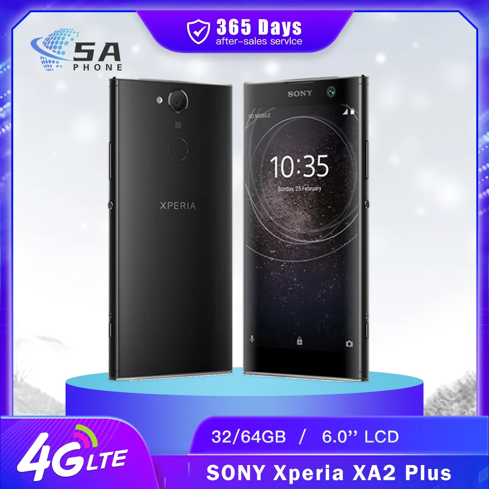 Мобильный телефон Sony Xperia XA2 Plus H3413 H4413 H4493 4G, 4 ГБ + 32 ГБ, 6 ГБ + 64 ГБ, NFC 6,0 дюйма, 23 МП, восьмиядерный смартфон Snapdragon 630