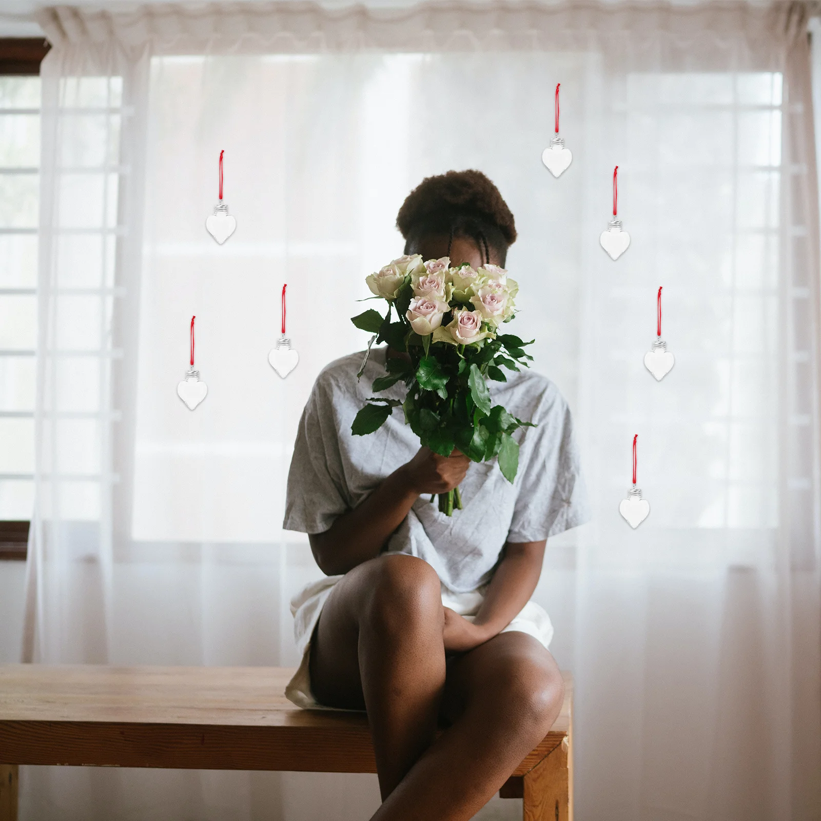 

20Pcs Clear Fillable Heart Bottle 50Ml Plastic Heart Hanging Ornament Mini Valentine Wedding Bridal Shower Favor Container