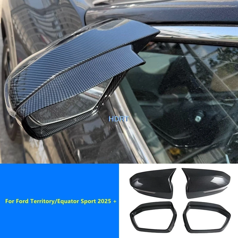 

For Ford Territory/Equator Sport 2025 + Car Style Rear View Mirror Rain Visor Frame Side Reverse Mirror Shell Cover Accessories