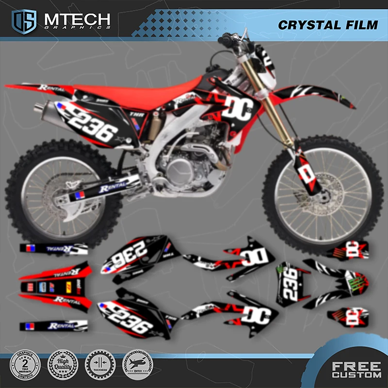 

DSMTECH новый стиль мотоциклетная графика фоновые наклейки наборы наклеек для HONDA CRF450X 2005 2006 2007 CRF 450X 2008-18