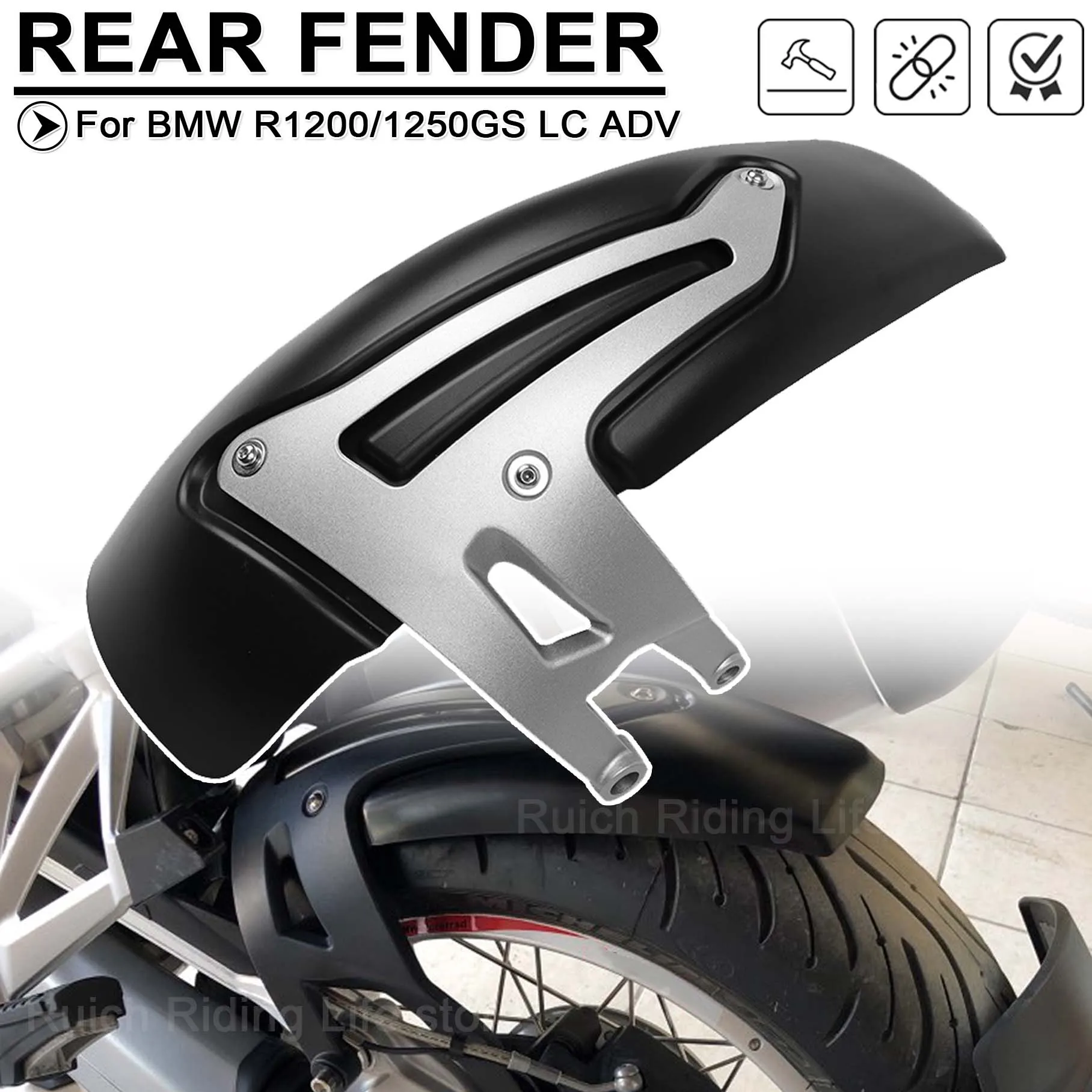For BMW R1200 R1250 GS R1200GS ADV R1250GS LC Adventure Motorcycle Fender Rear Mudguard Tire Wheel Hugger Splash Guard Protector