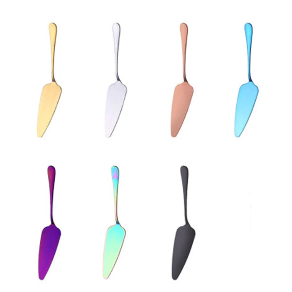 1Pcs Colorful Stainless Steel Serrated Edge Cake Server Blade Cutter Pie Pizza Shovel Cake Spatula Baking Tool