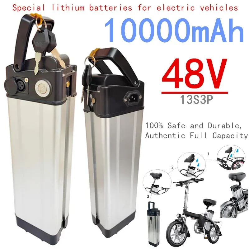 

Electric vehicle, foldable lithium battery for bicycles, 13S3P 48V 10000mAh Silver Fish Sea King universal portable battery pack